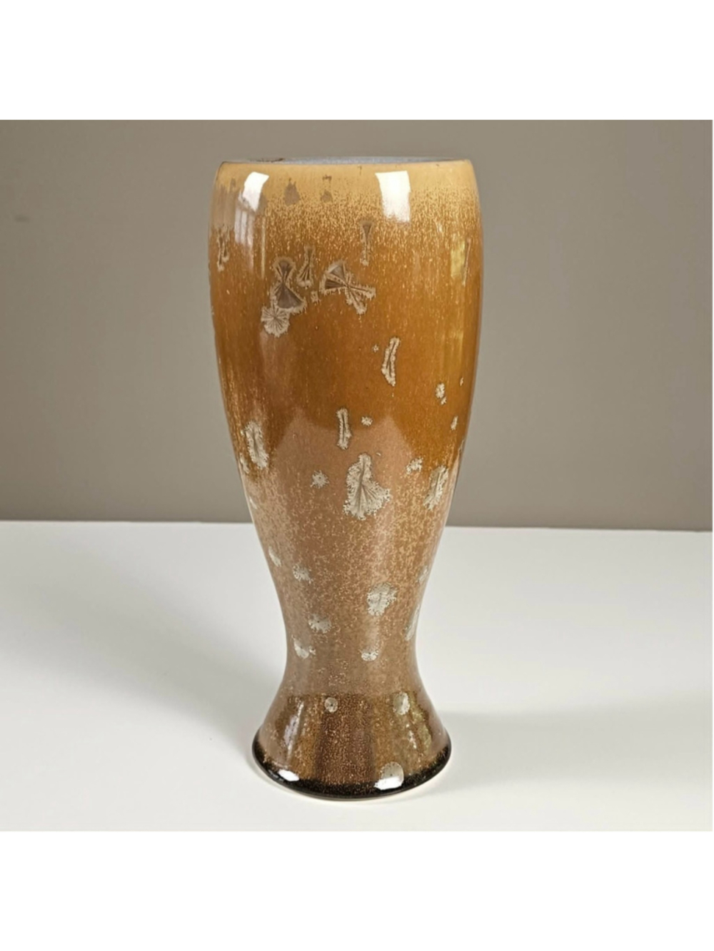 Ernie Ernie Miller Crystalline Glaze Studio Art Pottery Vase 2006 Signed 10.75"